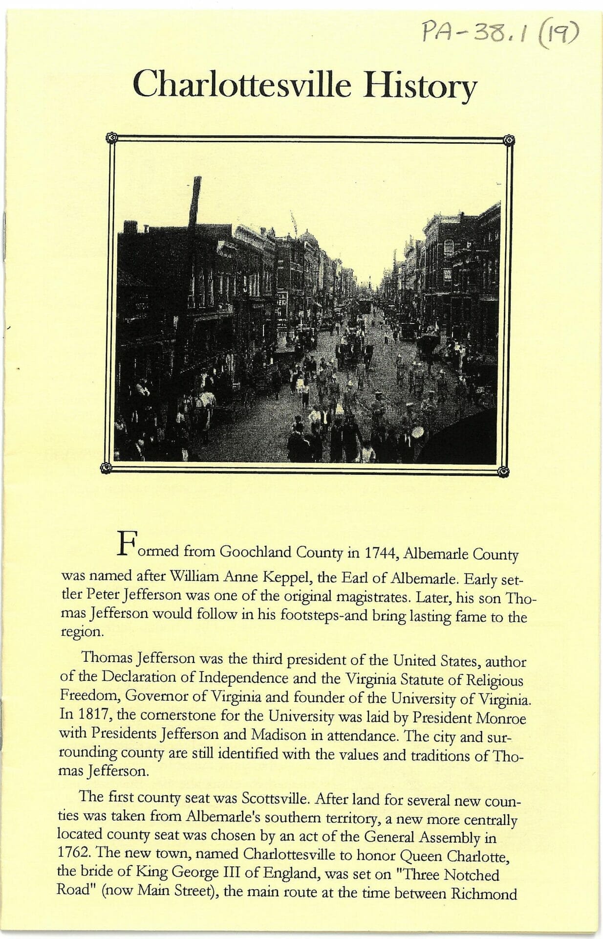 Charlottesville History - The Albemarle Charlottesville Historical Society