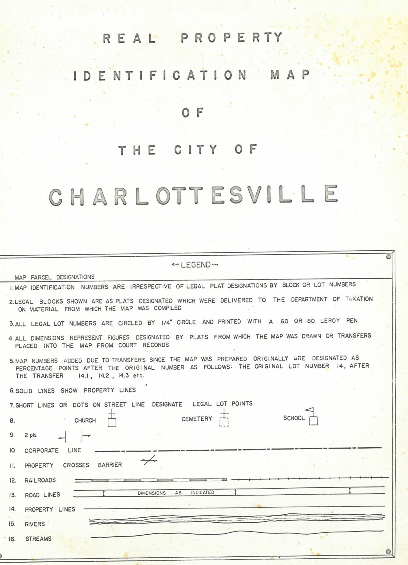 Real Property Identification Map of the City of Charlottesville The