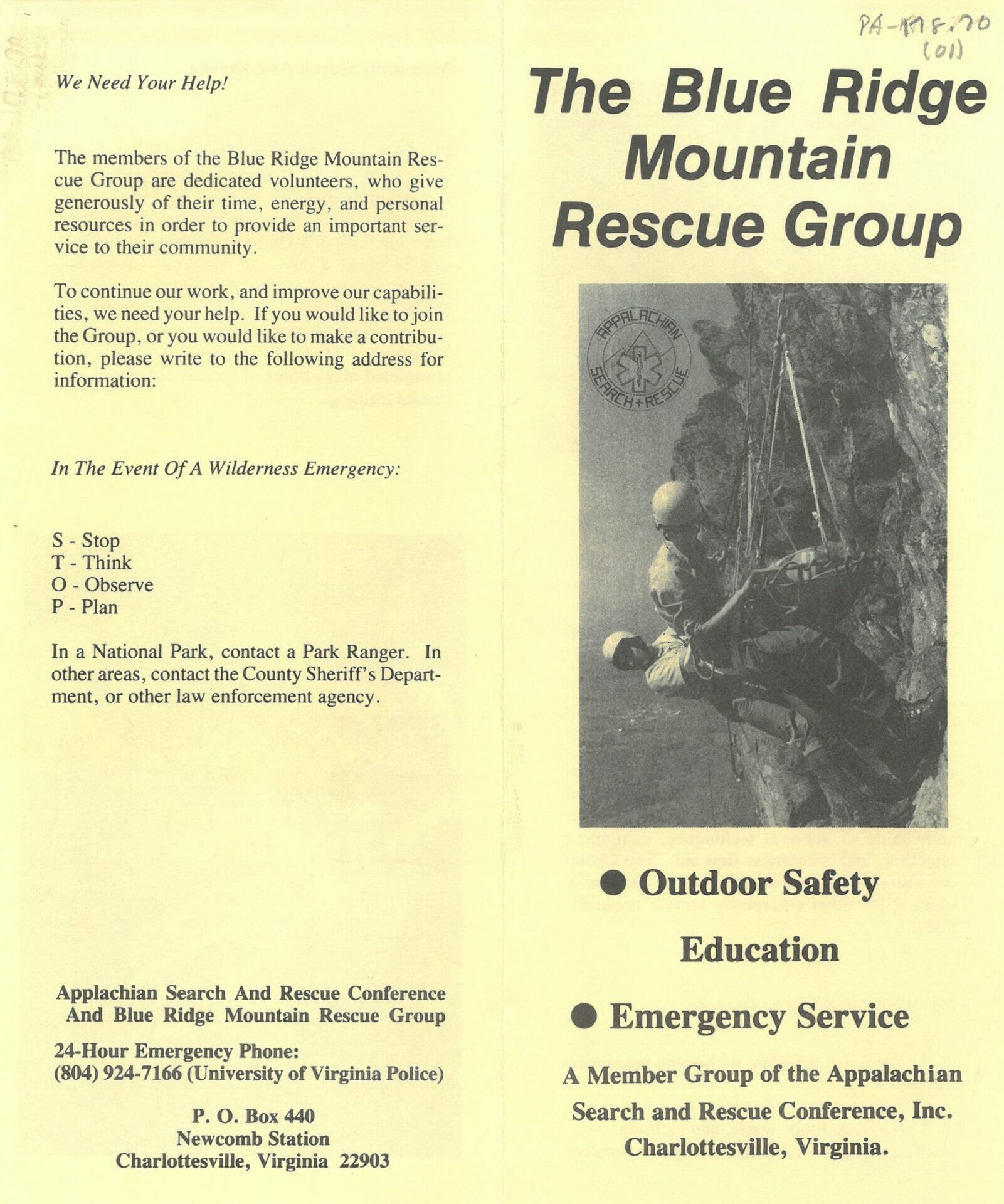 Blue Ridge Mountain Rescue Group collection - The Albemarle ...