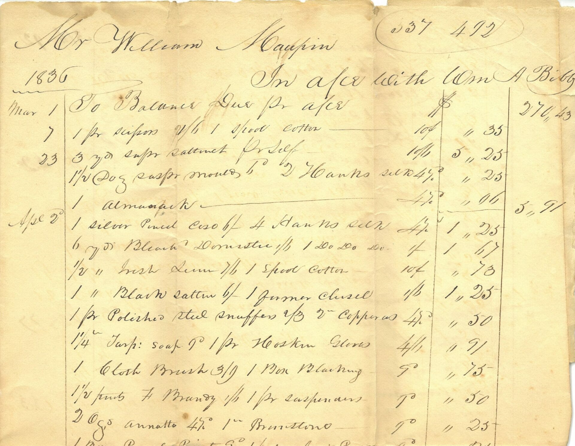 Maupin Family Accounts and Receipts - The Albemarle Charlottesville ...