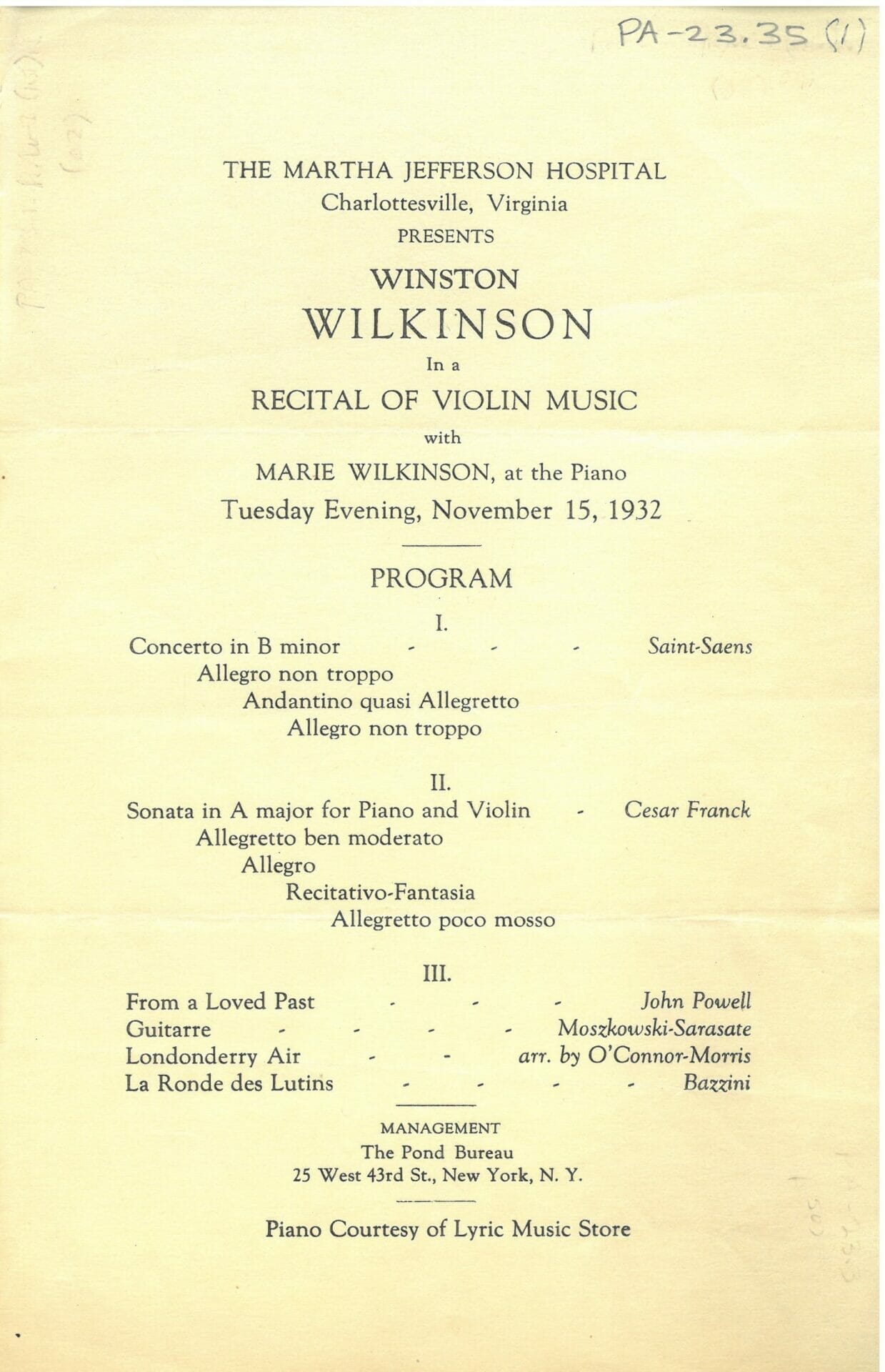 Performing Arts collection - Winston Wilkinson - The Albemarle ...