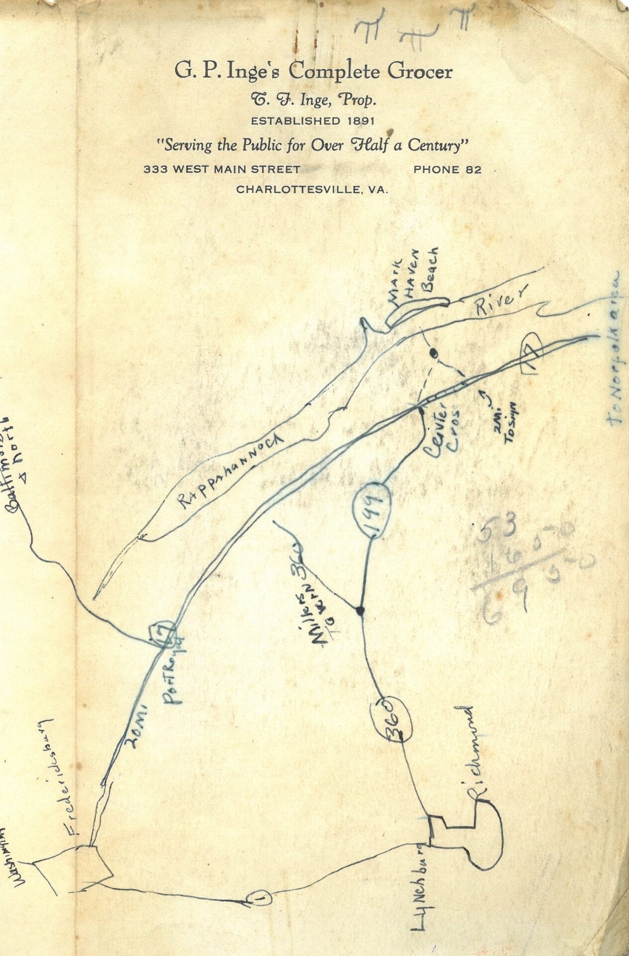 Inge Grocery Store Papers The Albemarle Charlottesville Historical